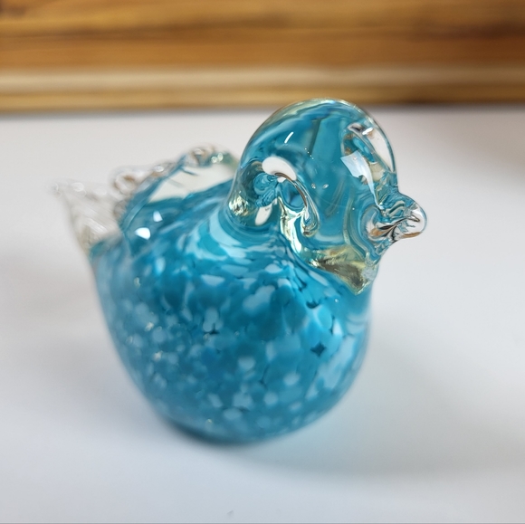 Hand-blown Glass Blue Bird Paperweight 🐦 - Picture 5 of 9
